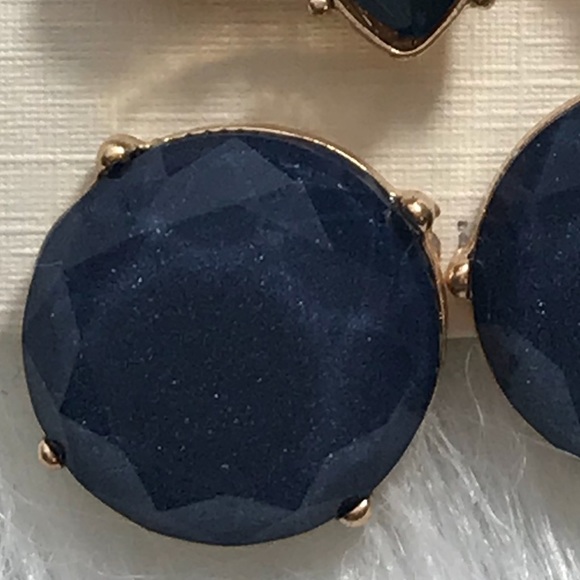 🦋💙💠3 Piece Blue Gold Stone Earring Set - Picture 4 of 8